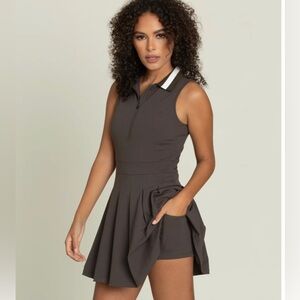 Forest Green Pleated Lined Collar Tennis Skirt